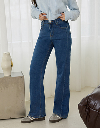 水洗顯瘦車線牛仔褲