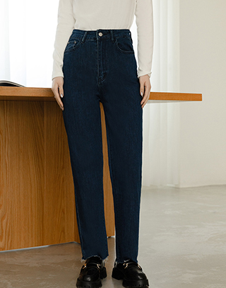 舒適彈力抽鬚牛仔褲