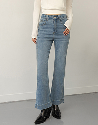 顯瘦裁線水洗牛仔褲