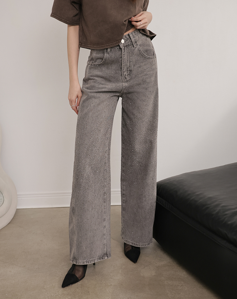 閃耀曲線洗水彎刀牛仔褲