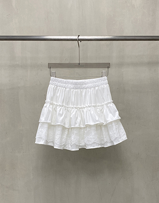 荷葉層疊蕾絲蛋糕裙