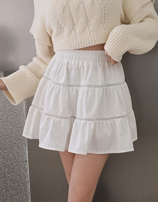 交叉簍空花邊蛋糕裙