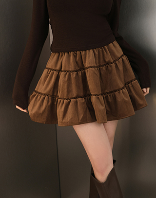 交叉簍空花邊蛋糕裙