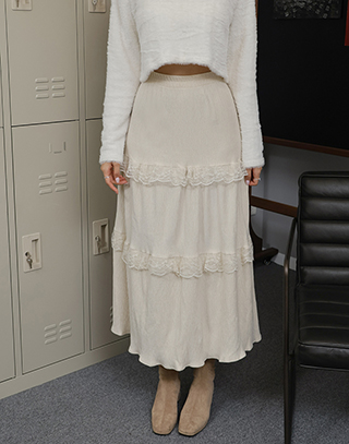 蕾語層層絨感蛋糕長裙